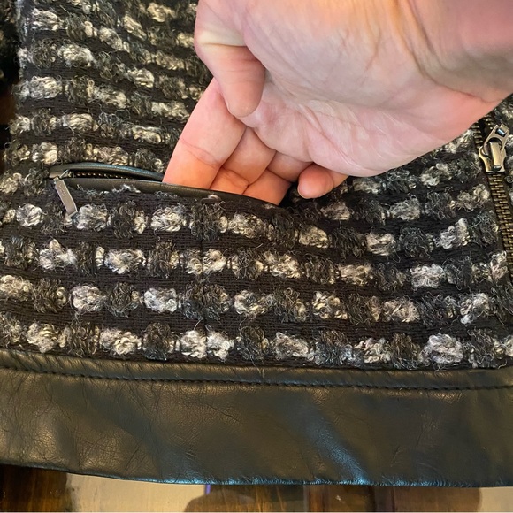 The Limited Tweed Like and Vegan Leather Biker Jacket - Picture 11 of 13